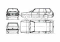 Blueprint Hyundai Pony Wagon 1975 A4 Photo Print
