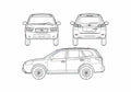 Blueprint Hyundai Santa Fe SUV 2006 A4 Photo Print