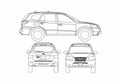 Blueprint Hyundai Santa Fe SUV 2008 A4 Photo Print