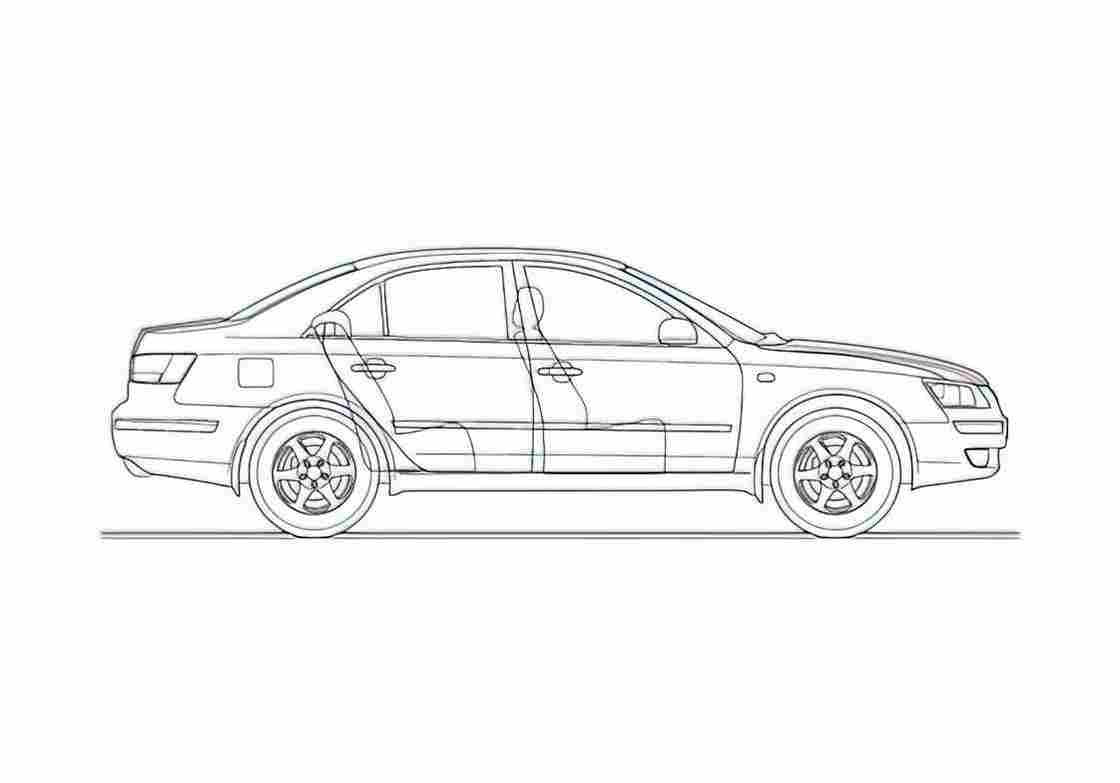 Blueprint Hyundai Sonata Embera 24 Sedan 2006 A4 Photo Print