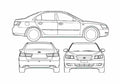 Blueprint Hyundai Sonata Sedan 2008 A4 Photo Print