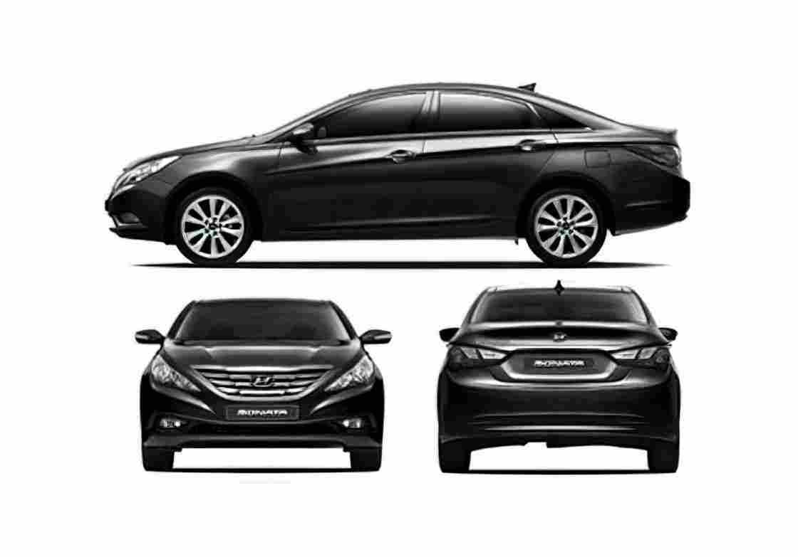 Blueprint Hyundai Sonata Sedan 2010 A4 Photo Print
