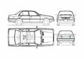 Blueprint Hyundai Stellar Sedan 1986 A4 Photo Print