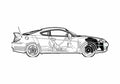 Blueprint Hyundai Tiburon GT V6 Coupe 2002 A4 Photo Print