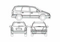 Blueprint Hyundai Trajet Minivan 2008 A4 Photo Print