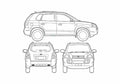 Blueprint Hyundai Tucson SUV 2008 A4 Photo Print
