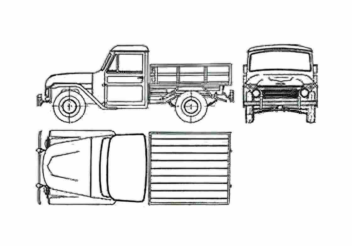 Blueprint IAME Rastrojero Truck 1954 A4 Photo Print