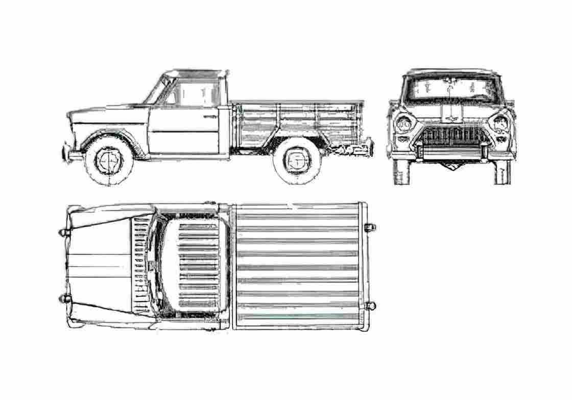Blueprint IAME Rastrojero Truck 1969 A4 Photo Print