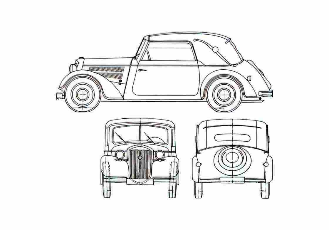 Blueprint IFA DKW F8 DDR Coupe 1959 A4 Photo Print
