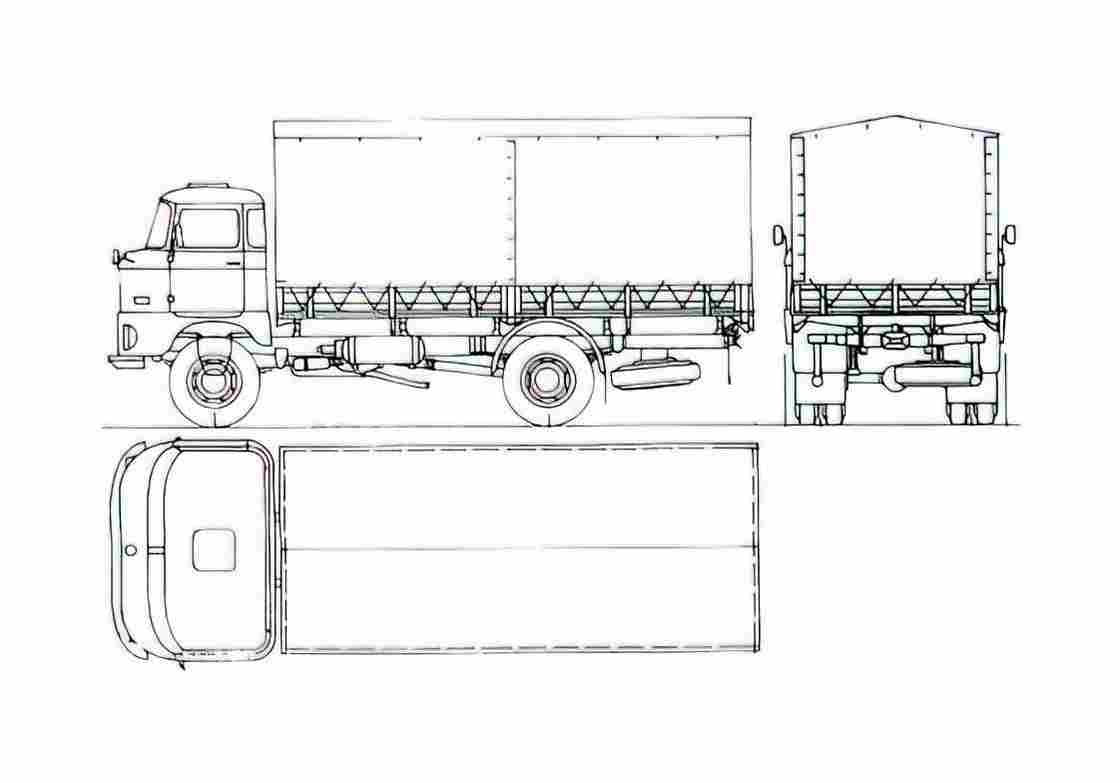 Blueprint IFA W50 L SP Truck 1973 A4 Photo Print