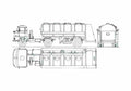 Blueprint IFA W50 Tank Truck 1973 A4 Photo Print