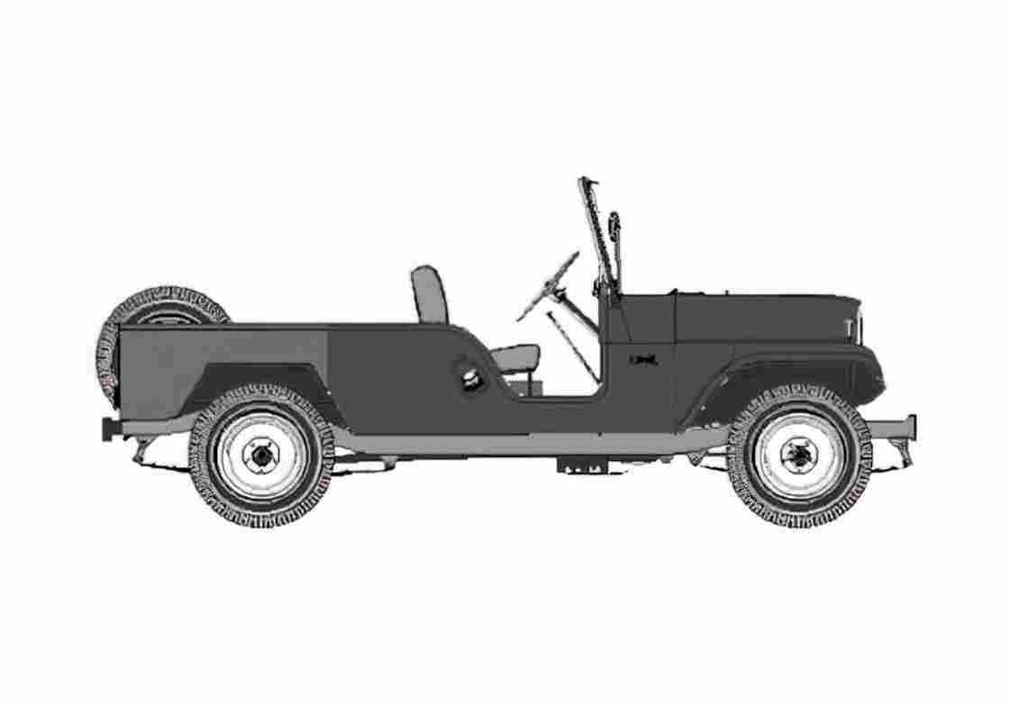 Blueprint IKA Jeep CJ 6 SUV 1955 A4 Photo Print