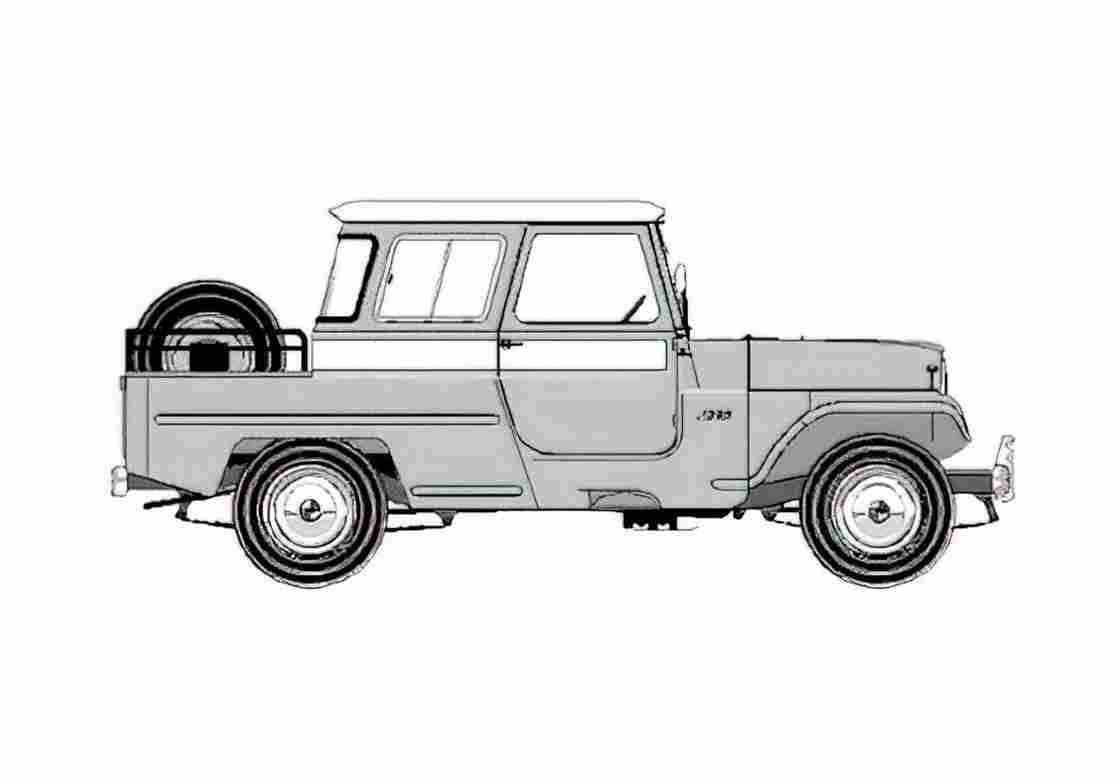 Blueprint IKA Jeep JA 2 PB Pick up A4 Photo Print