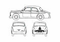 Blueprint IKA Kaiser Bergantin Standart Sedan 1977 A4 Photo Print