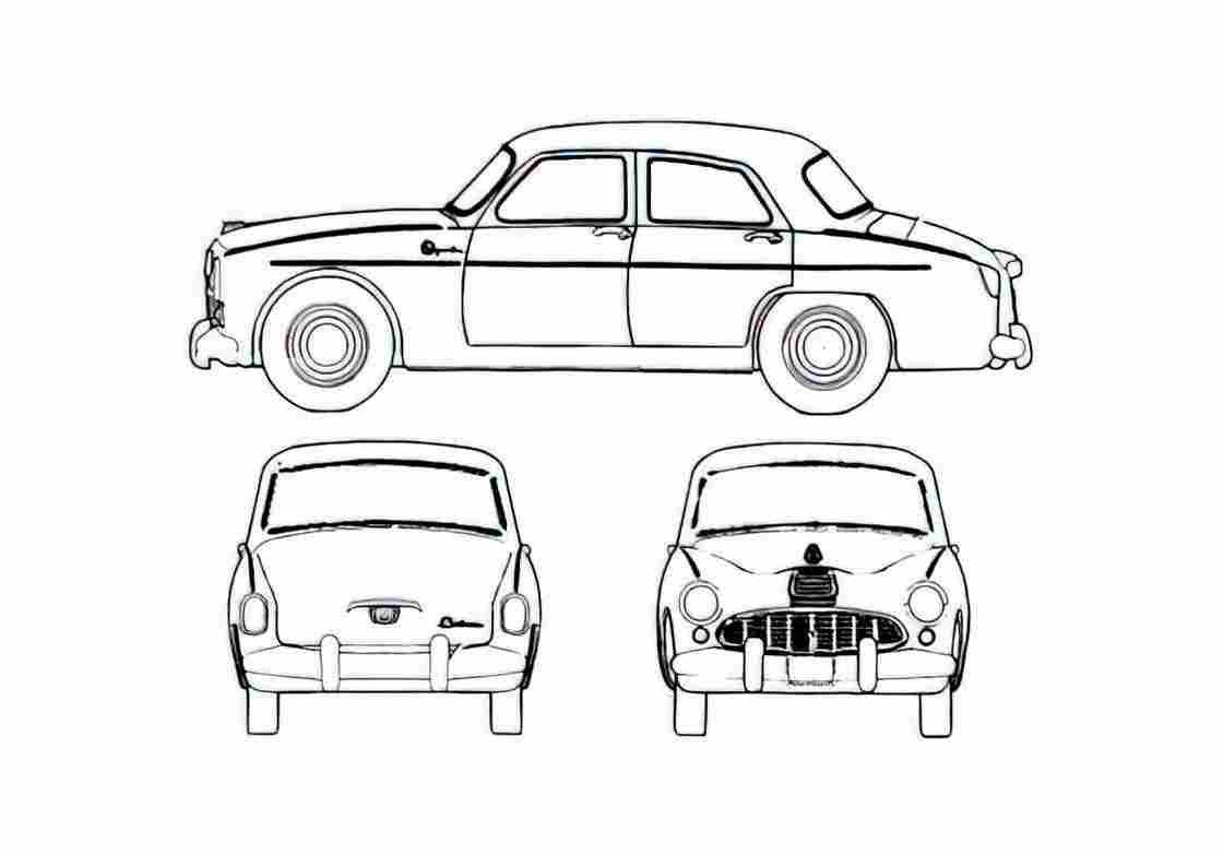 Blueprint IKA Kaiser Bergantin Standart Sedan 1977 A4 Photo Print
