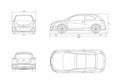 Blueprint Ibiza Hatchback 2008 A4 Photo Print