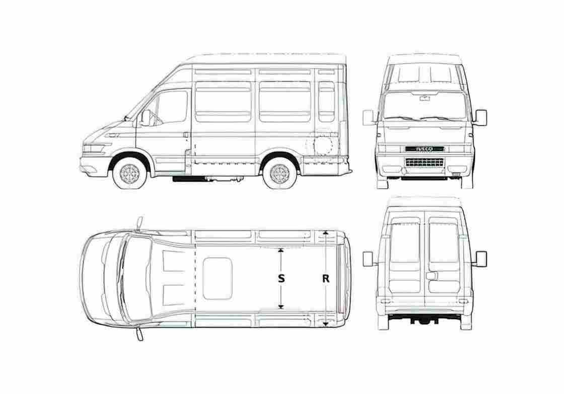 Blueprint Iveco Daily 50C17 Van 2000 A4 Photo Print