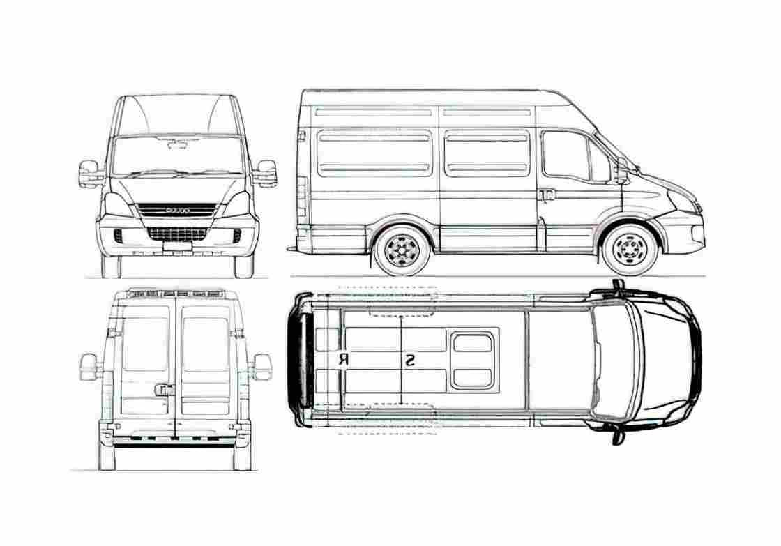 Blueprint Iveco Daily Furgoni Van 2008 A4 Photo Print
