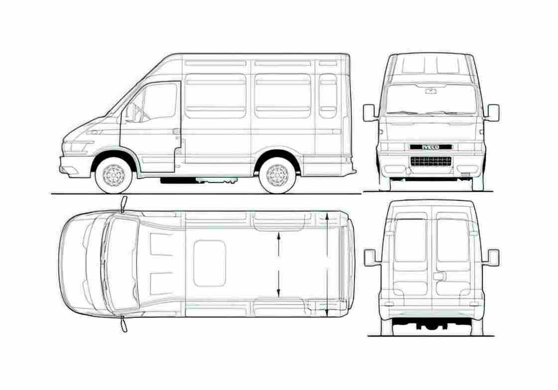 Blueprint Iveco Daily Van 2008 A4 Photo Print