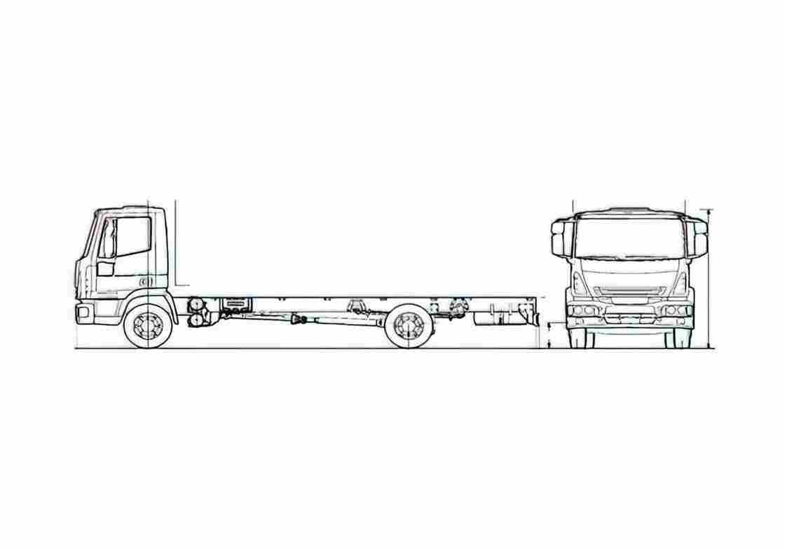 Blueprint Iveco Eurocargo ML60E 14K Truck 2008 A4 Photo Print