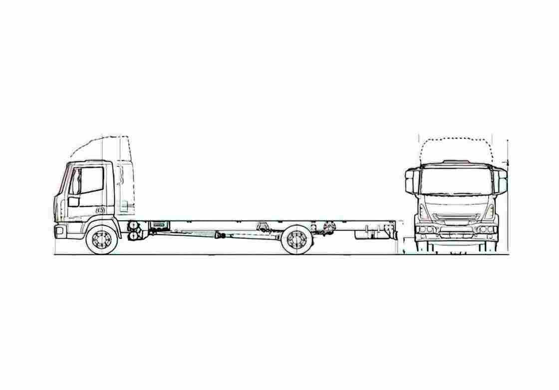 Blueprint Iveco Eurocargo ML65E 14 Truck 2008 A4 Photo Print