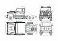 Blueprint Iveco Massif Chassis Truck 2009 A4 Photo Print