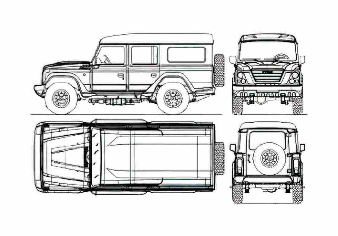 Blueprint Iveco Massif LWB SUV 2009 A4 Photo Print