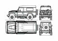 Blueprint Iveco Massif SWB SUV 2009 A4 Photo Print