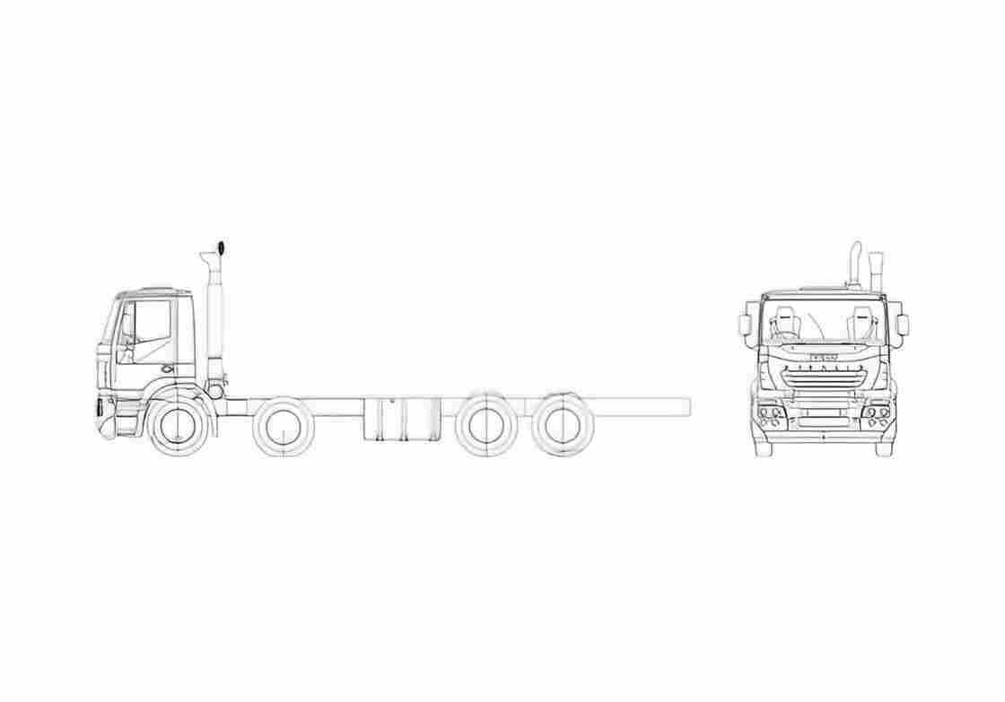 Blueprint Iveco Stralis AD10 8x4 Truck 2002 A4 Photo Print