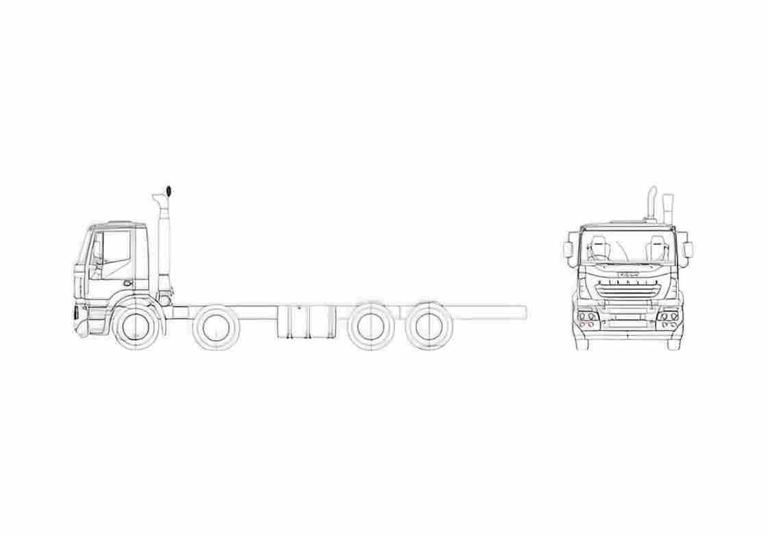 Blueprint Iveco Stralis AD13 8x4 Truck 2002 A4 Photo Print