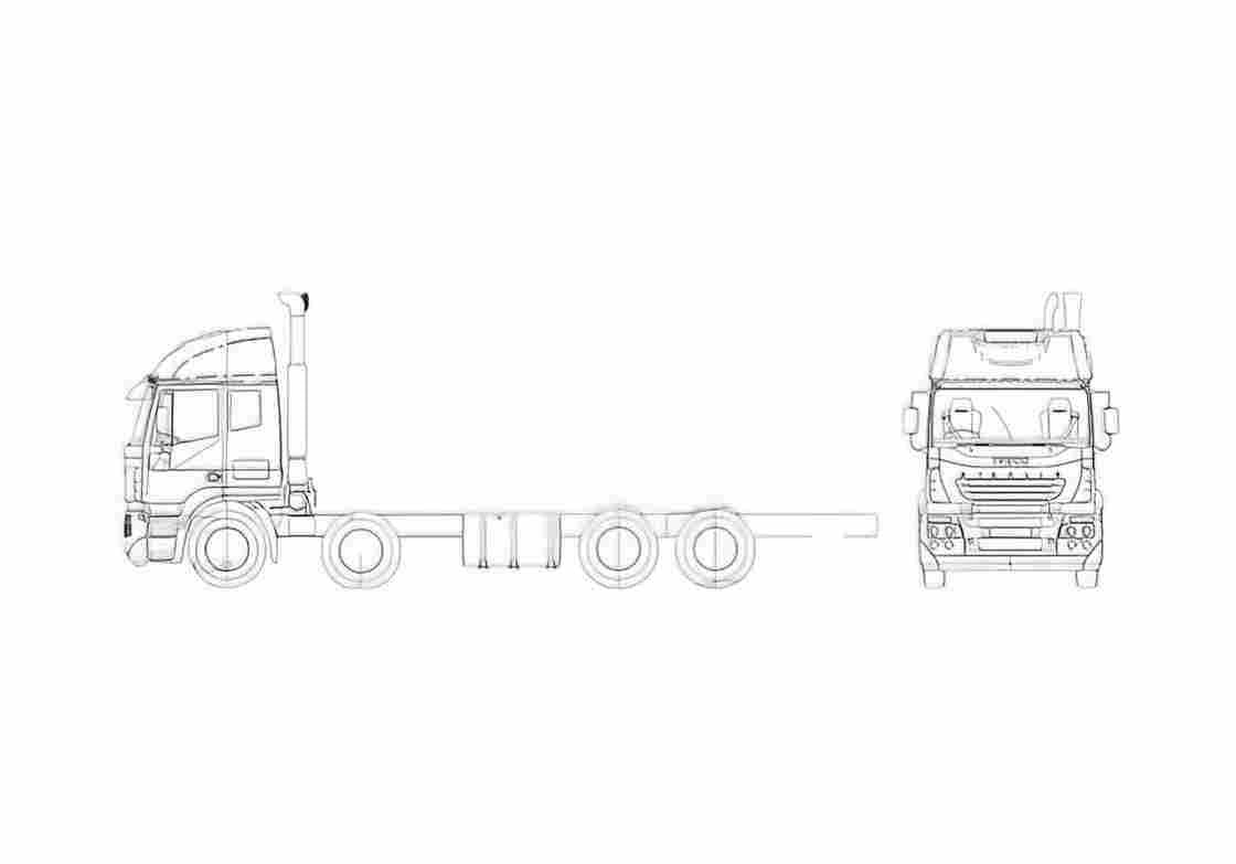 Blueprint Iveco Stralis AT13 8x4 Truck 2002 A4 Photo Print