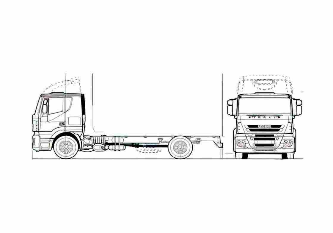 Blueprint Iveco Stralis Truck 2009 A4 Photo Print