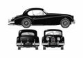 Blueprint Jaguar 140 Coupe 1954 A4 Photo Print