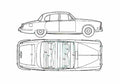 Blueprint Jaguar 420 Sedan 1964 A4 Photo Print