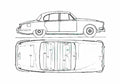 Blueprint Jaguar 420 Sedan 1966 A4 Photo Print