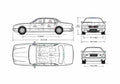 Blueprint Jaguar Daimler Sedan 1977 A4 Photo Print