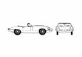 Blueprint Jaguar E Type 42 SII Roadster 1967 A4 Photo Print