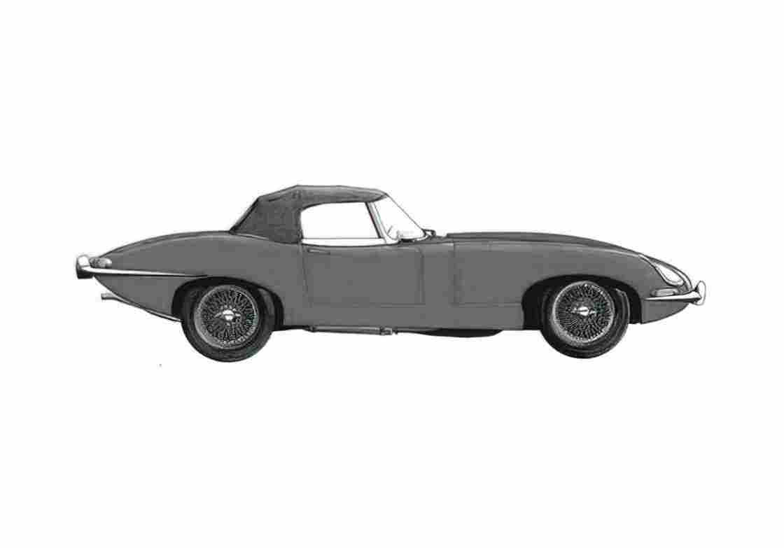 Blueprint Jaguar E Type Convertible Cabriolet 1961 A4 Photo Print