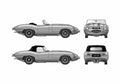 Blueprint Jaguar E Type Roadster 1961 A4 Photo Print