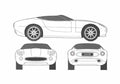 Blueprint Jaguar F type Coupe 2002 A4 Photo Print