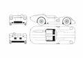 Blueprint Jaguar Lister GT Cabriolet 1958 A4 Photo Print