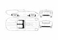 Blueprint Jaguar Lister GT Cabriolet 1959 A4 Photo Print
