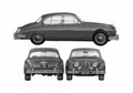 Blueprint Jaguar Mk II Sedan 1959 A4 Photo Print