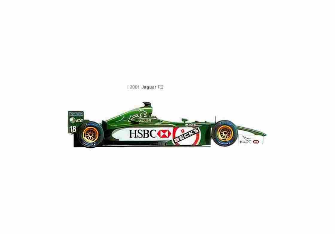 Blueprint Jaguar R2 F1 OW 2001 01 A4 Photo Print