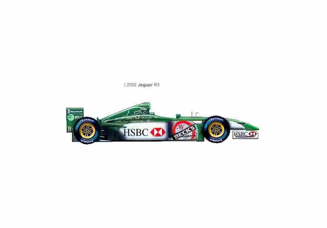 Blueprint Jaguar R3 F1 OW 2002 01 A4 Photo Print