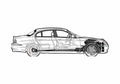 Blueprint Jaguar S type R Sedan 2003 A4 Photo Print