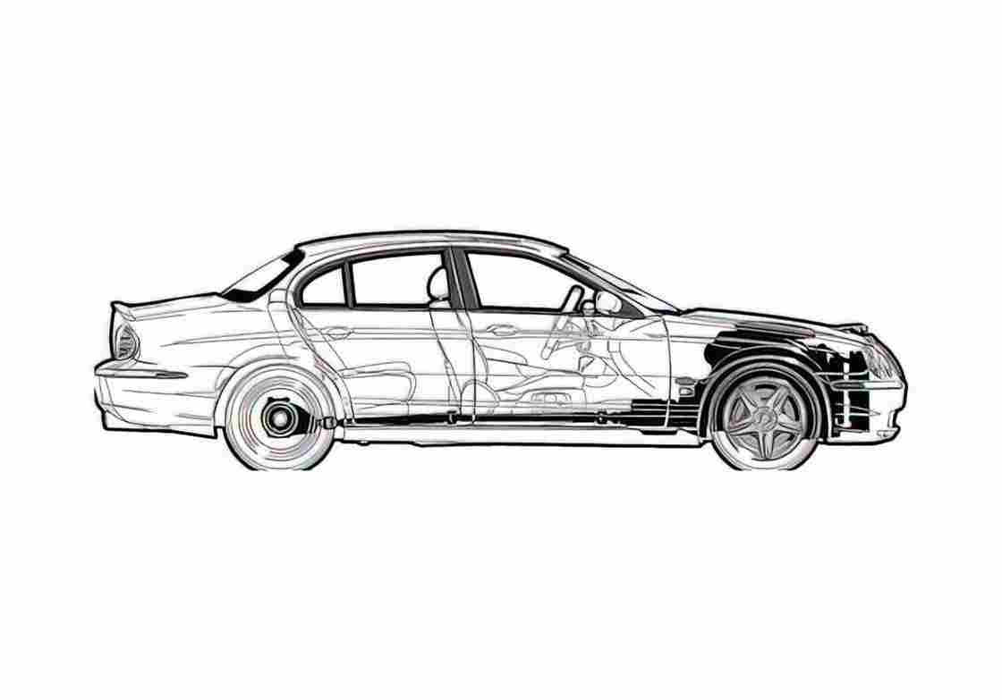 Blueprint Jaguar S type R Sedan 2003 A4 Photo Print