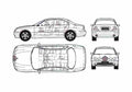 Blueprint Jaguar S type Sedan 2001 A4 Photo Print