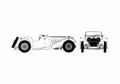 Blueprint Jaguar SS100 Cabriolet 1936 A4 Photo Print
