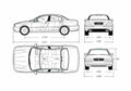 Blueprint Jaguar X Type Sedan 2001 A4 Photo Print